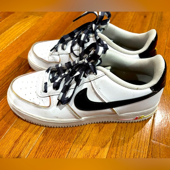 Nike Air Force 1 Low Fresh White Black Bright Crimson DJ5528-100 size youth 7